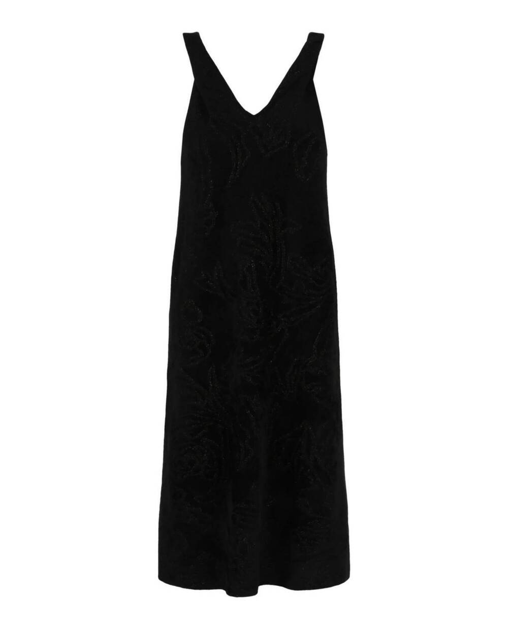 NEW SALVATORE FERRAGAMO women's floral fil coupé midi dress in black